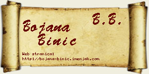 Bojana Binić vizit kartica